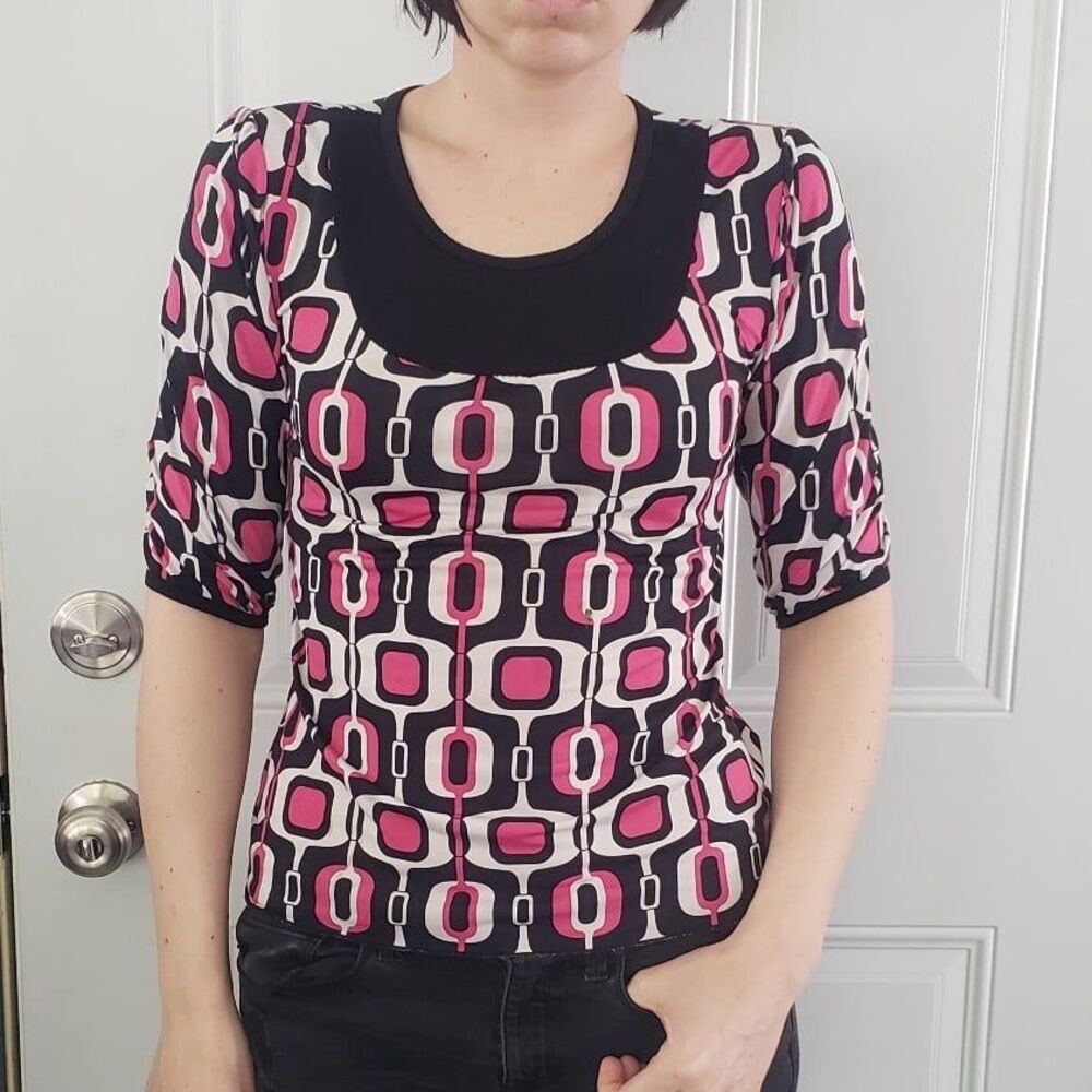 Y2K Does Mod Black and Pink Top